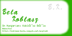 bela koblasz business card